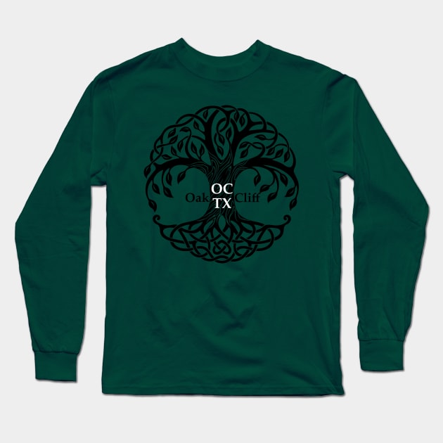 Oak Cliff Texas OC TX World Tree Yggdrasil Long Sleeve T-Shirt by Culturesmith